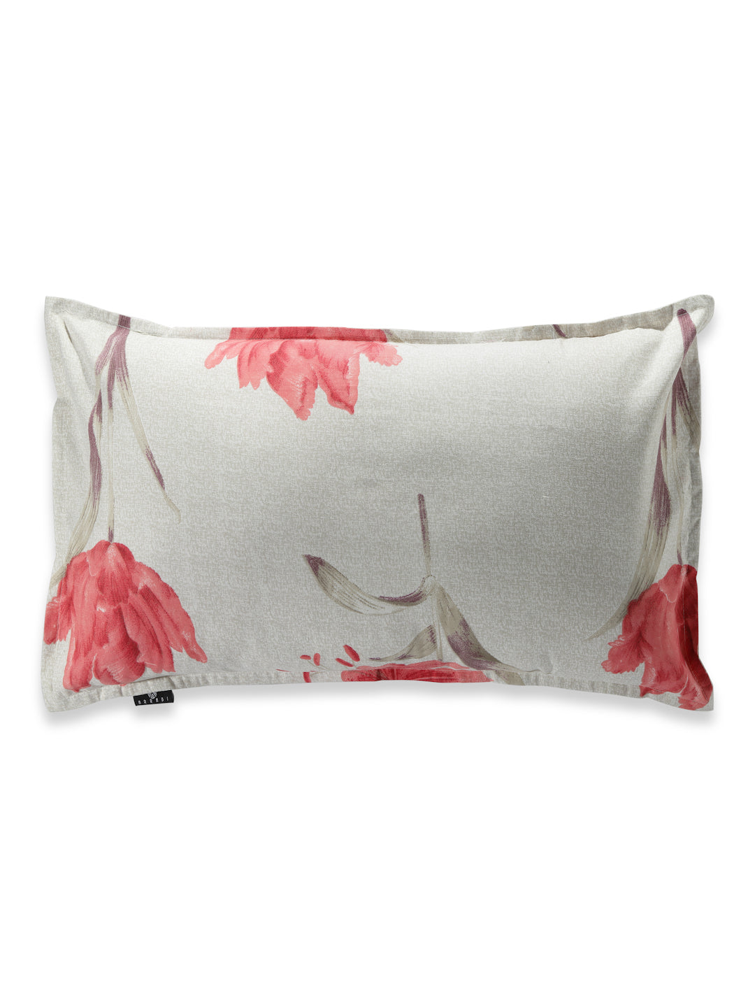 Arrabi Peach Floral TC Cotton Blend Set of 2 Pillow Covers (70 x 45 cm)