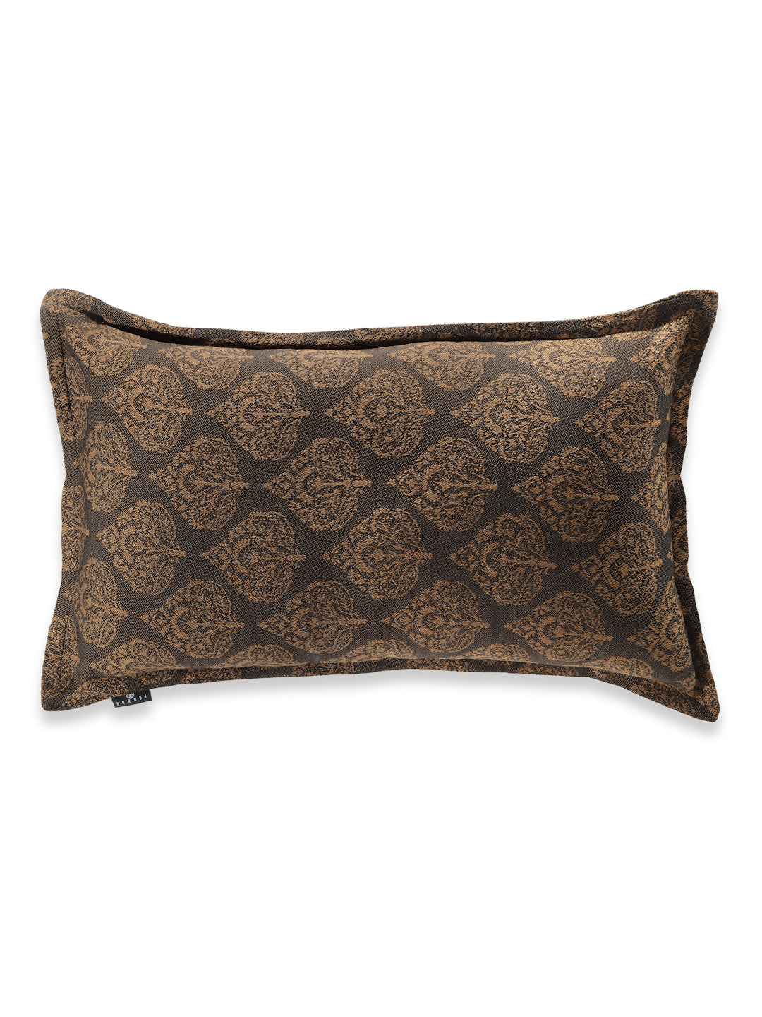 Arrabi Brown Floral Handwoven Cotton Set of 2 Pillow Covers (70 x 45 cm)