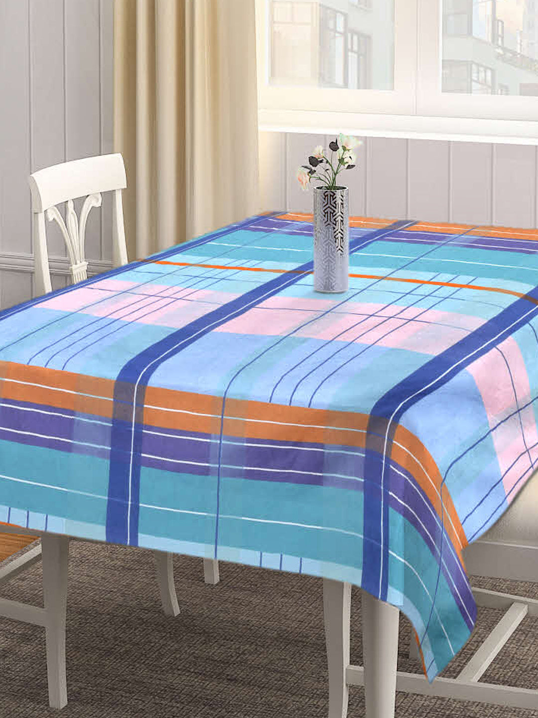 Arrabi Multi Geometric Cotton Blend 8 SEATER Table Cover (215 X 150 cm)