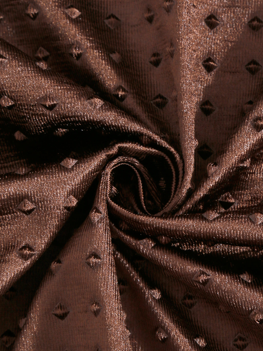 Arrabi Brown Polka-dot Polyester 8 SEATER Table Cover (215 x 150 cm)