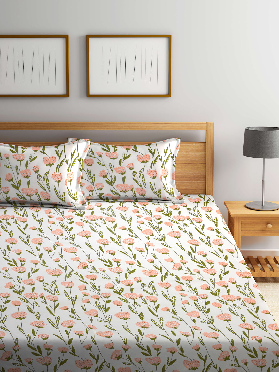 ARRABI® King Size Bedsheet with Two Pillow Covers (250 x 215 cm) (New Arrival)
