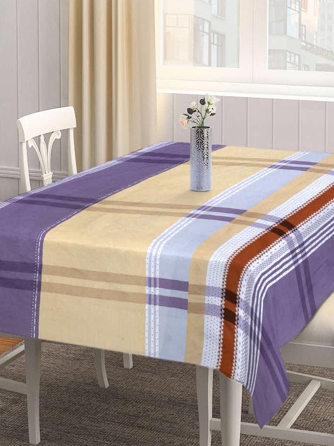 Arrabi Multi Geometric Cotton Blend 8 SEATER Table Cover (215 X 150 cm)