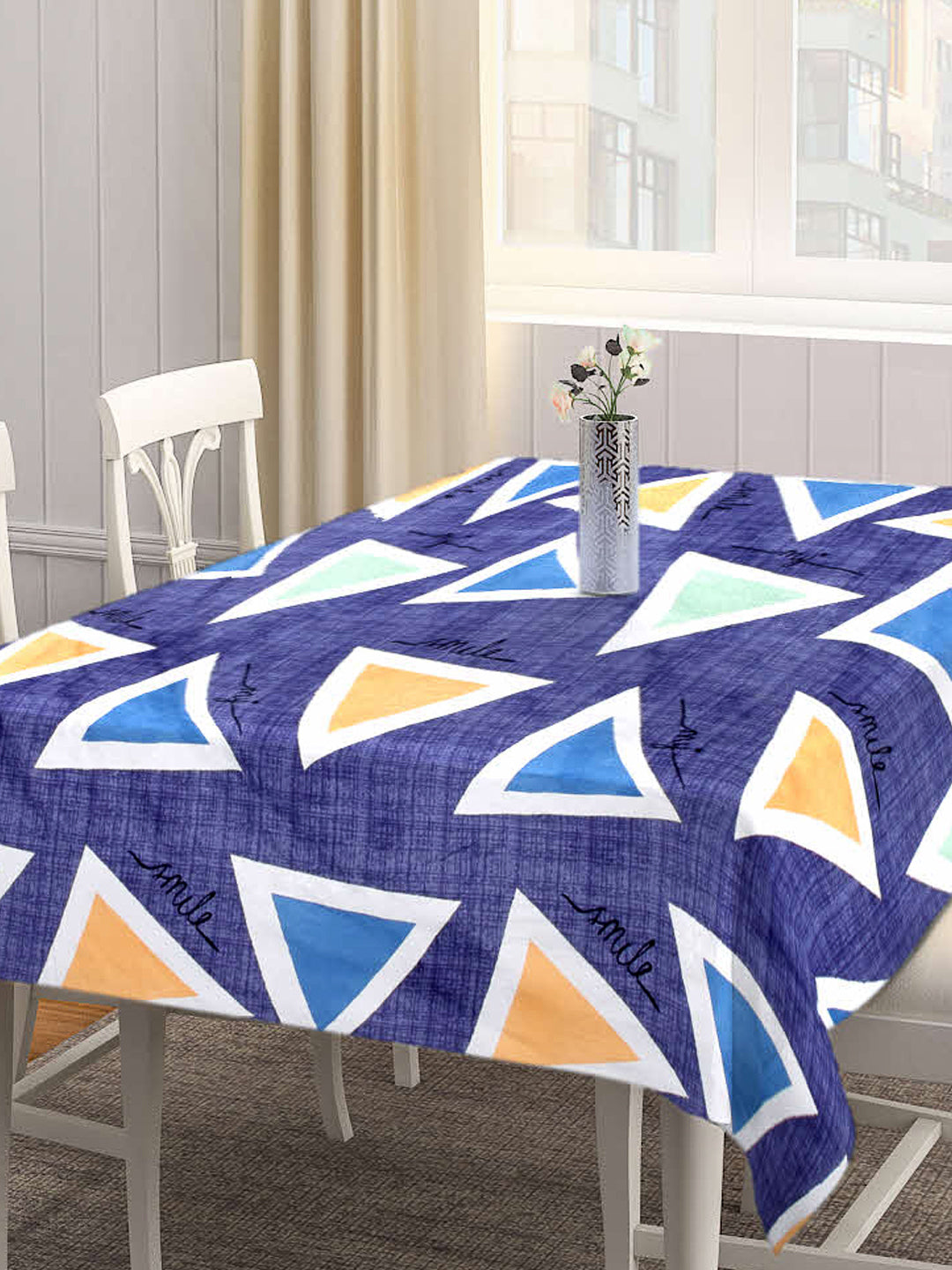 Arrabi Multi Geometric Cotton Blend 6 SEATER Table Cover (180 X 130 cm)