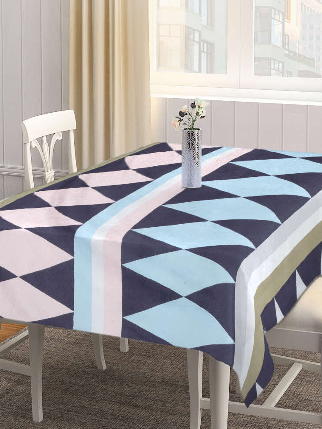 Arrabi Multi Geometric Cotton Blend 8 SEATER Table Cover (225 X 150 cm)