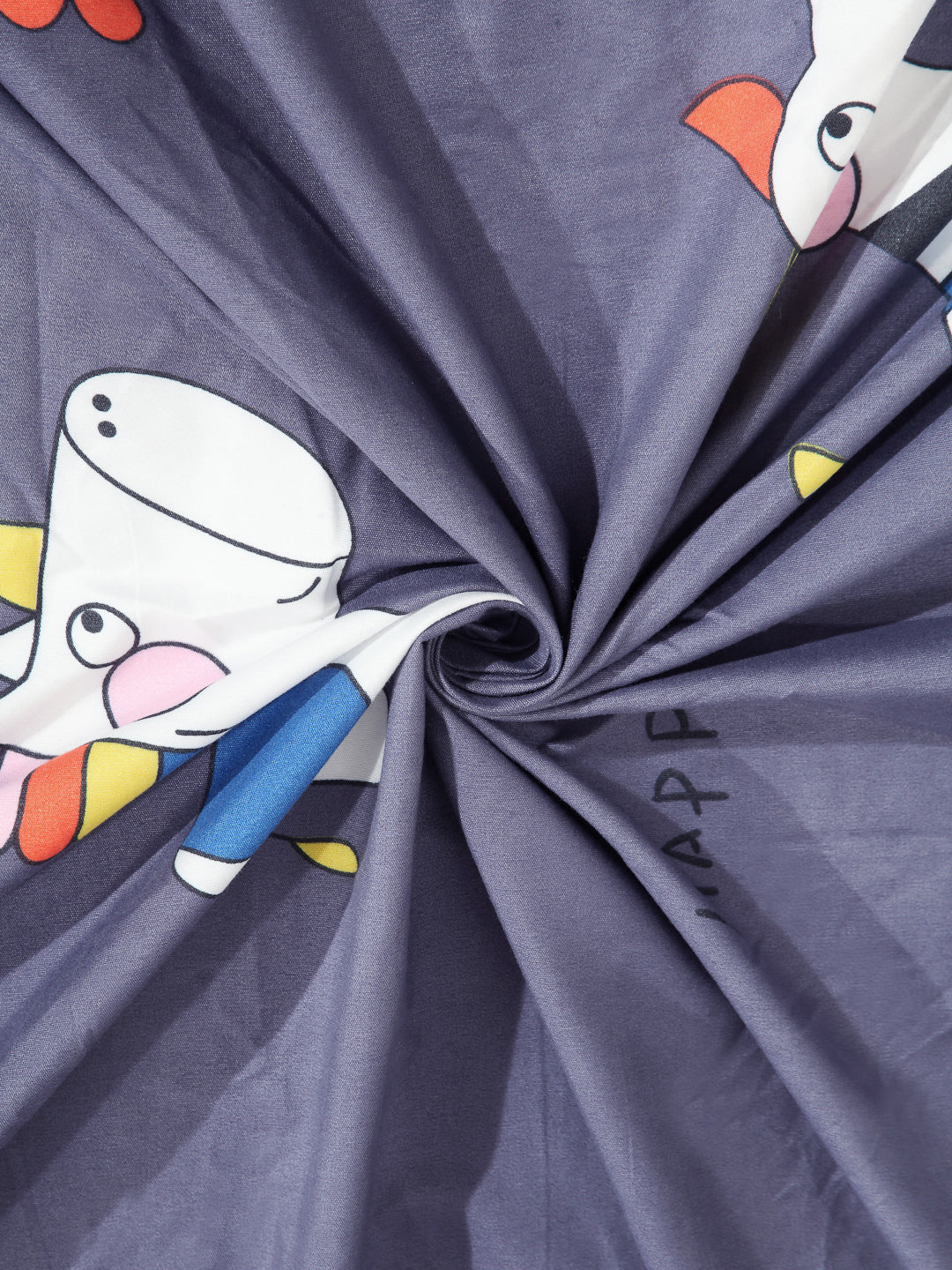 Arrabi Grey Cartoon Cotton Blend 8 SEATER Table Cover (215 X 150 cm)