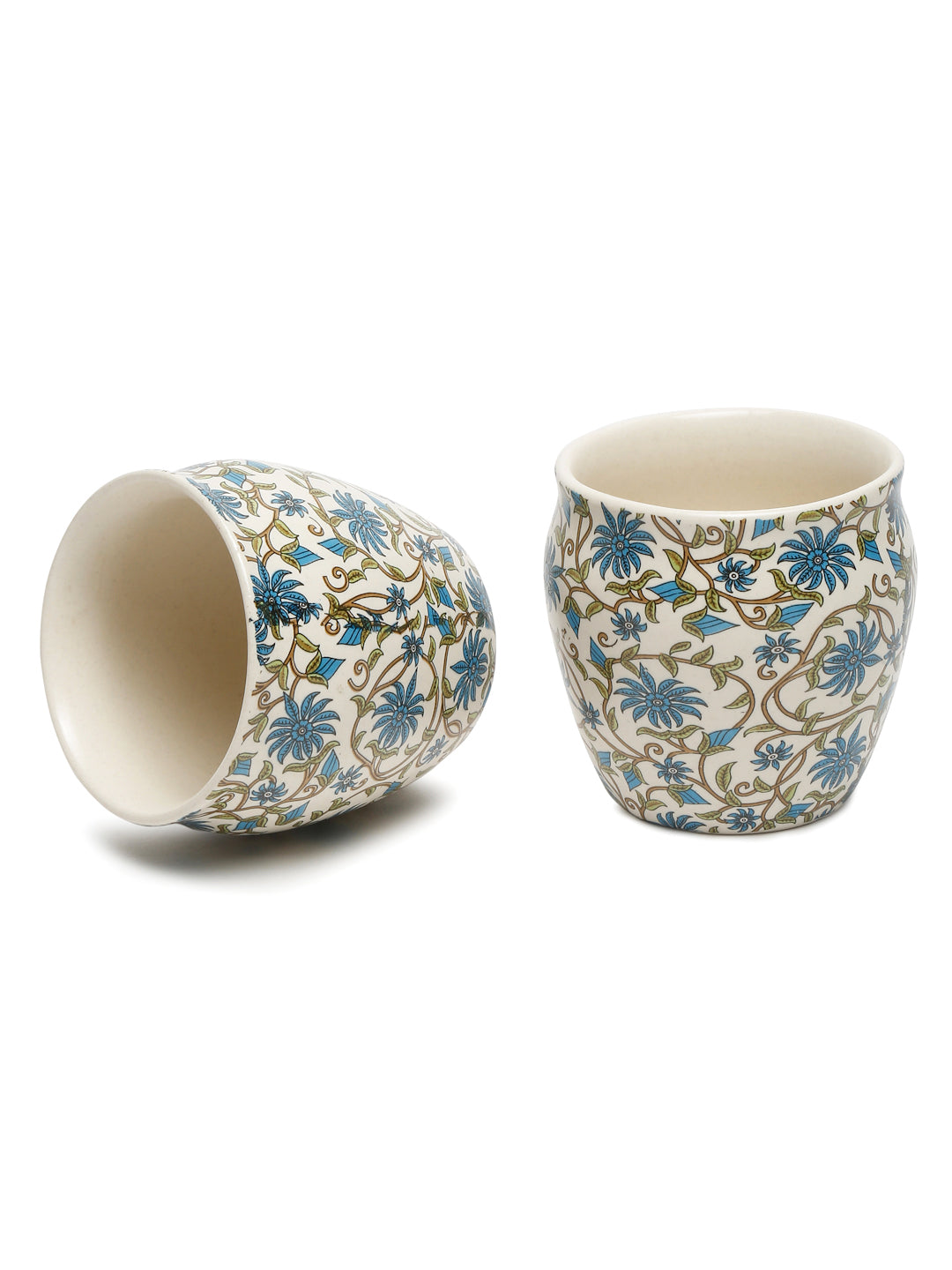 Arrabi Multi Stoneware Floral Kullar set (Set of 6)