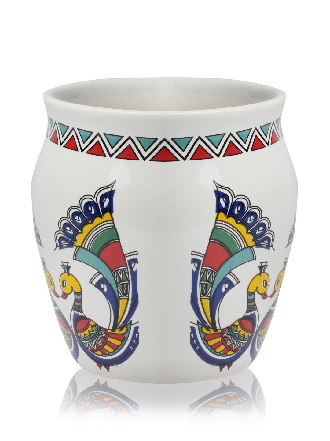 Arrabi Multi Ceramic Peacock Kullar set (Set of 6)