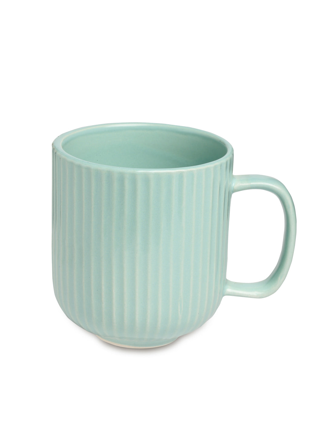 Stripped Set of 2 Ceramic Mugs With Tray