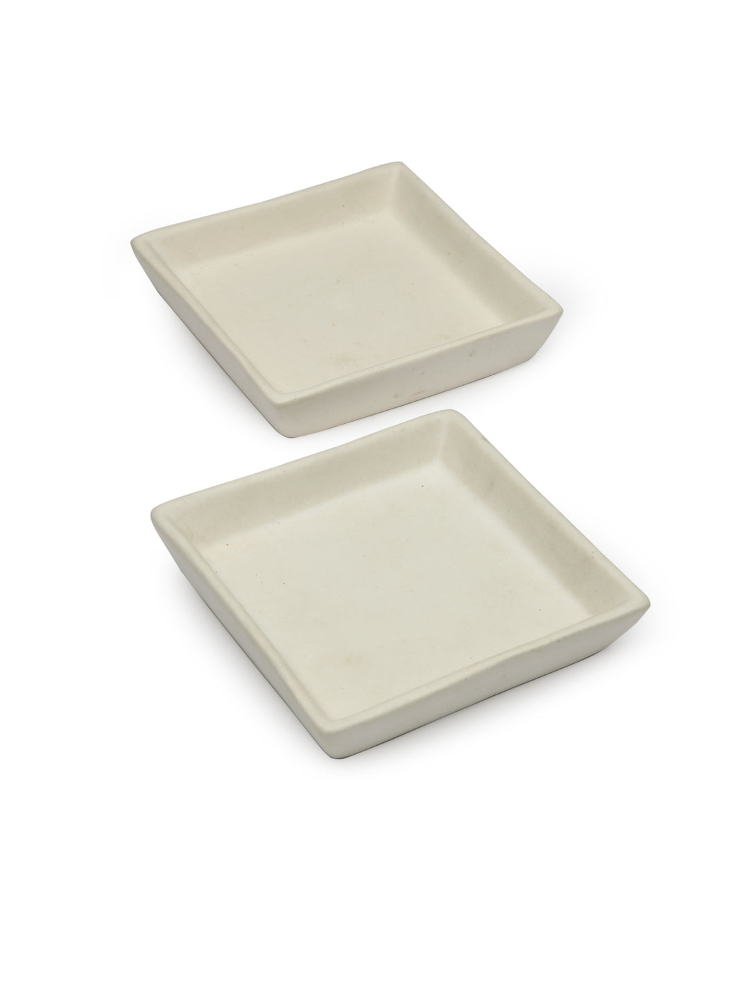 Handcrafted Stoneware Solid Set of 2 Tray