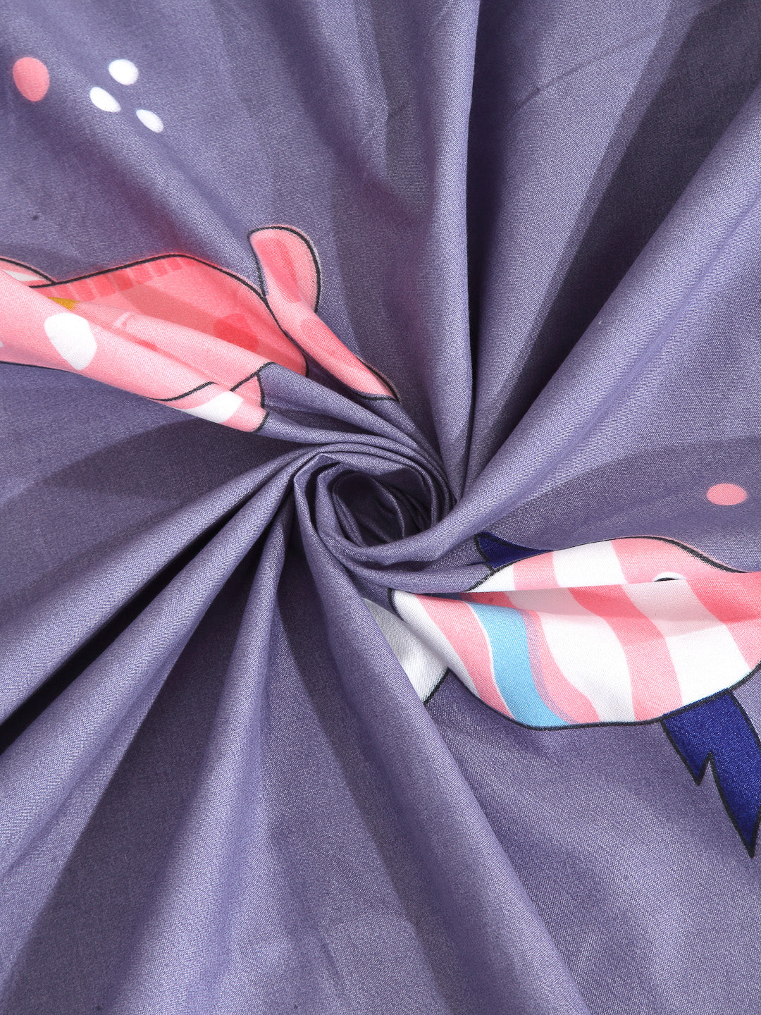 Arrabi Grey Cartoon Cotton Blend 8 SEATER Table Cover (215 X 150 cm)