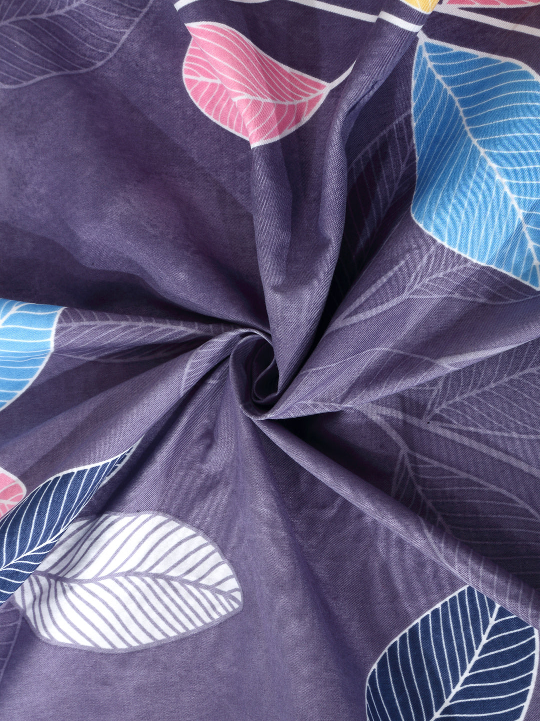 Arrabi Grey Leaf Cotton Blend 6 SEATER Table Cover (180 X 130 cm)