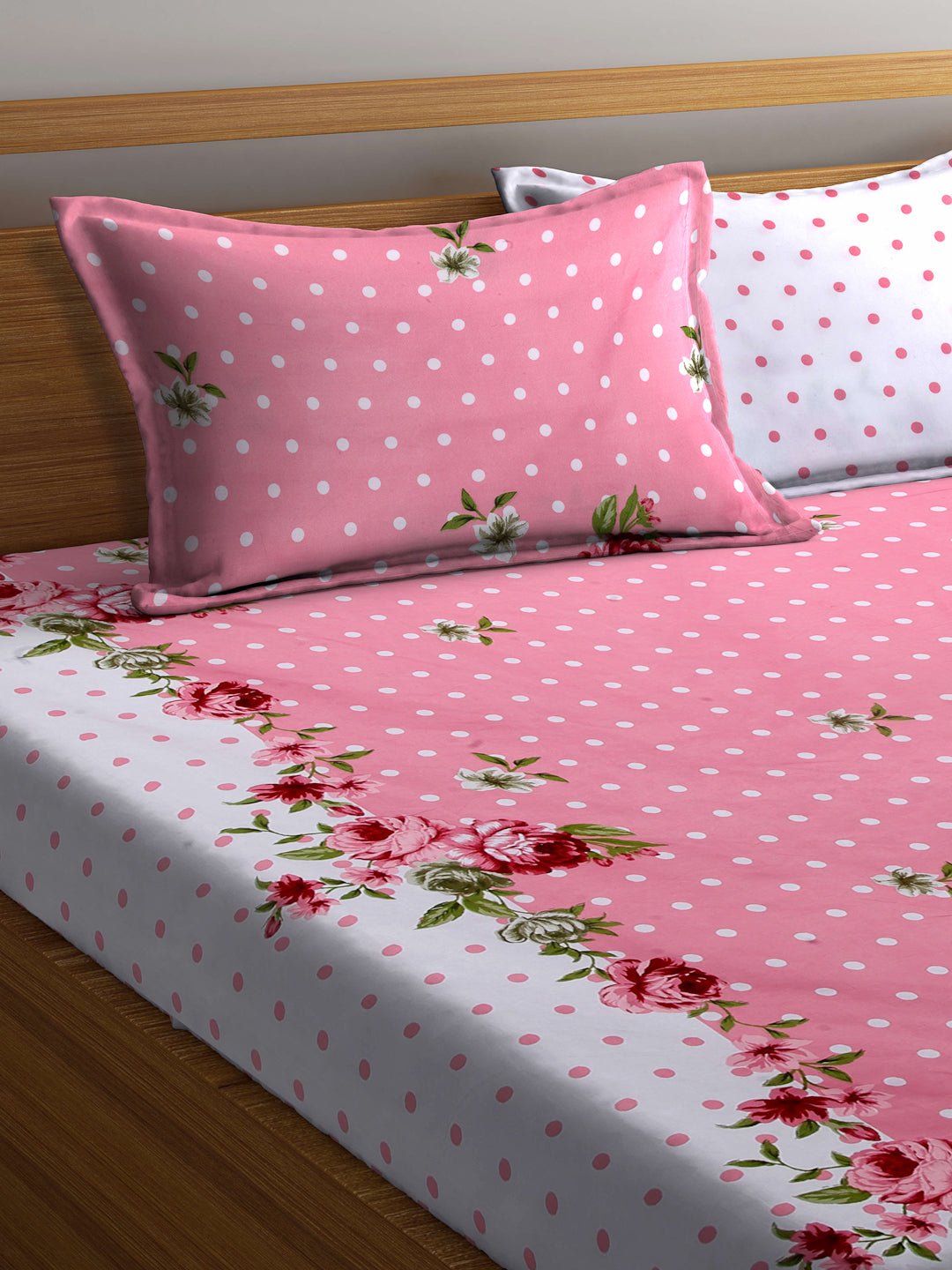 ARRABI® King Size Elastic Fitted Bedsheet with Two Pillow Covers (250 X 215 Cm)