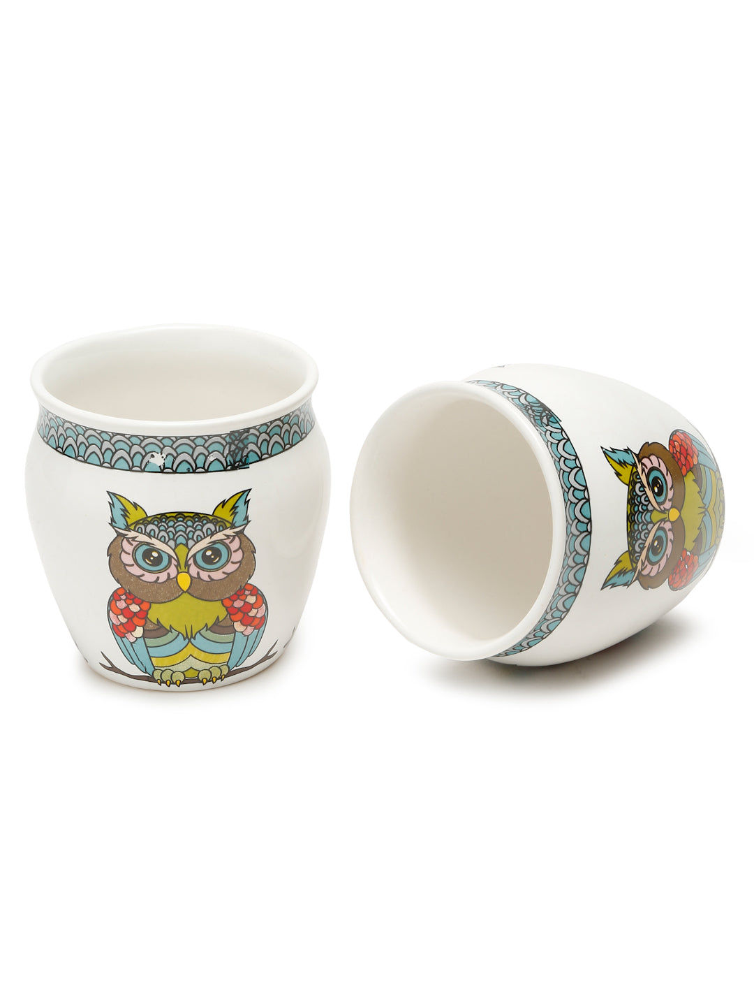 Arrabi Multi Ceramic Glossy Cartoon Kullar set (Set of 6)