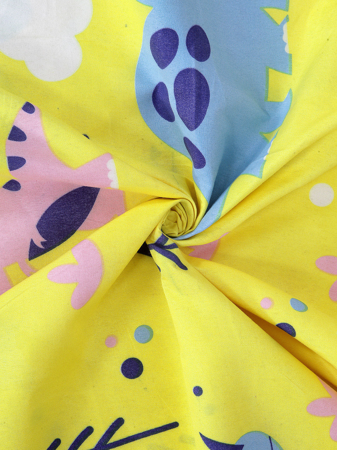 Arrabi Yellow Cartoon Cotton Blend 8 SEATER Table Cover (215 X 150 cm)