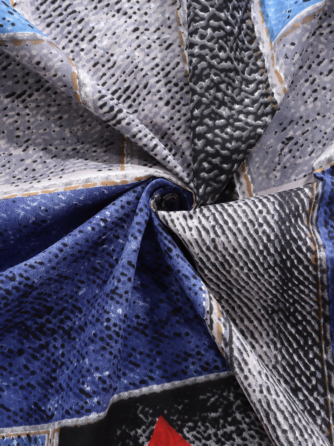Arrabi Blue Graphic Cotton Blend 8 SEATER Table Cover (225 X 150 cm)