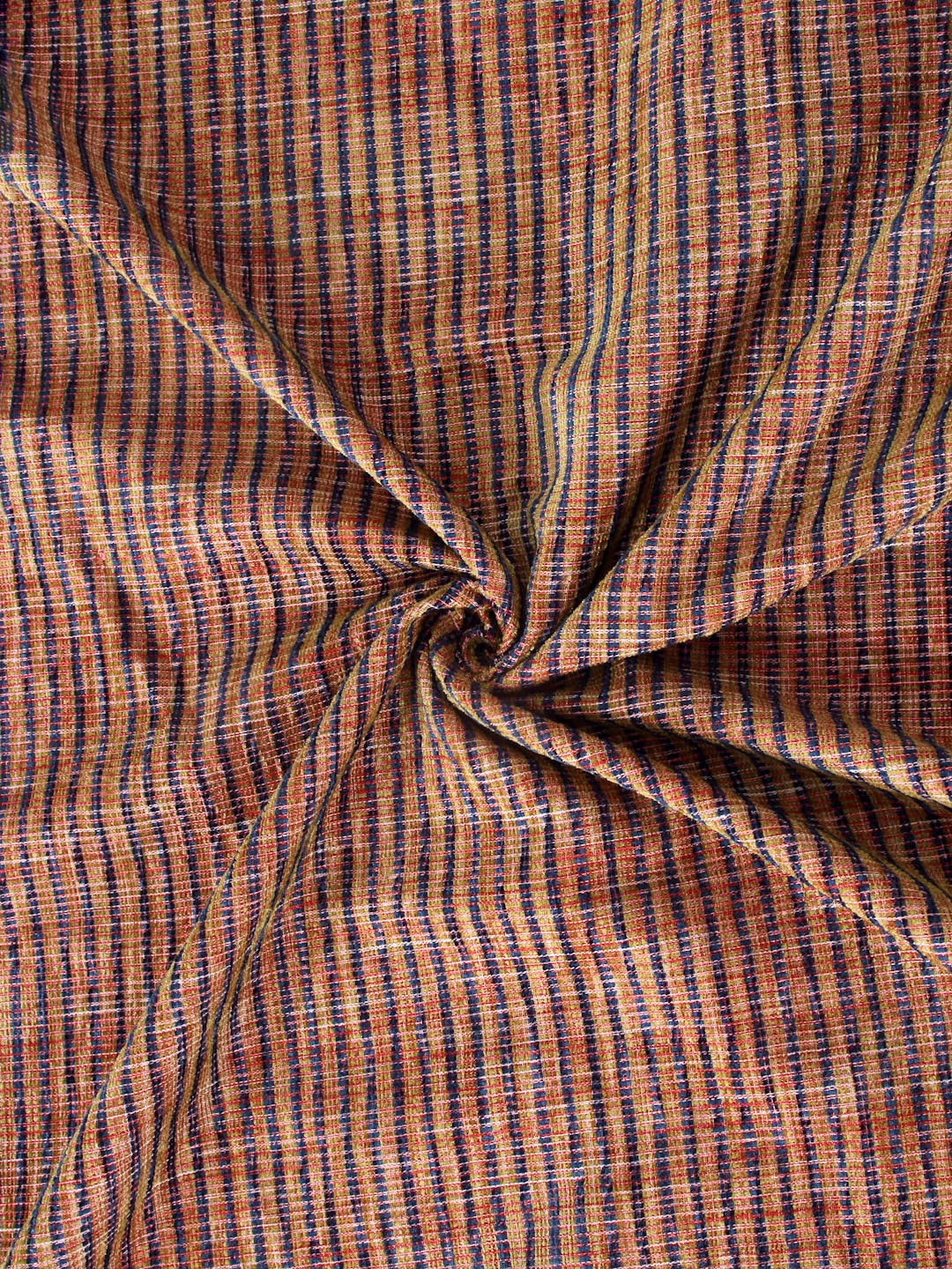 Arrabi Brown Stripes Handwoven Cotton king Size Bedsheet with 2 Pillow Covers (260 X 230 cm)