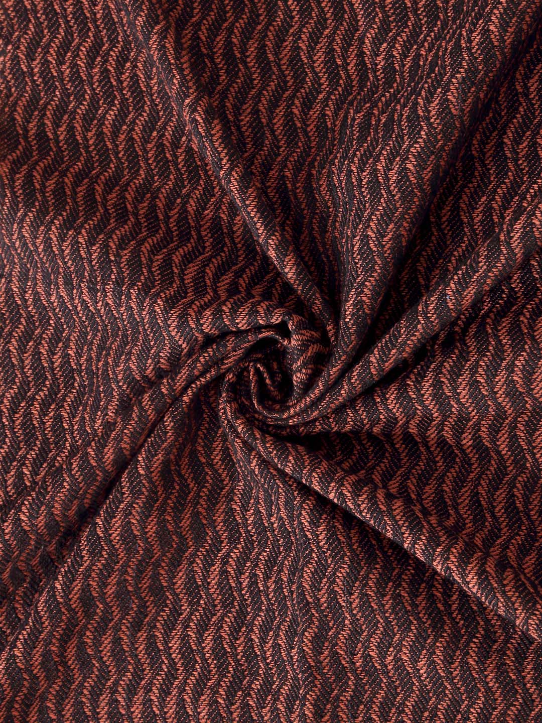 Arrabi Brown Stripes Handwoven Cotton Super King Size Bedsheet with 2 Pillow Covers (270 X 270 cm)