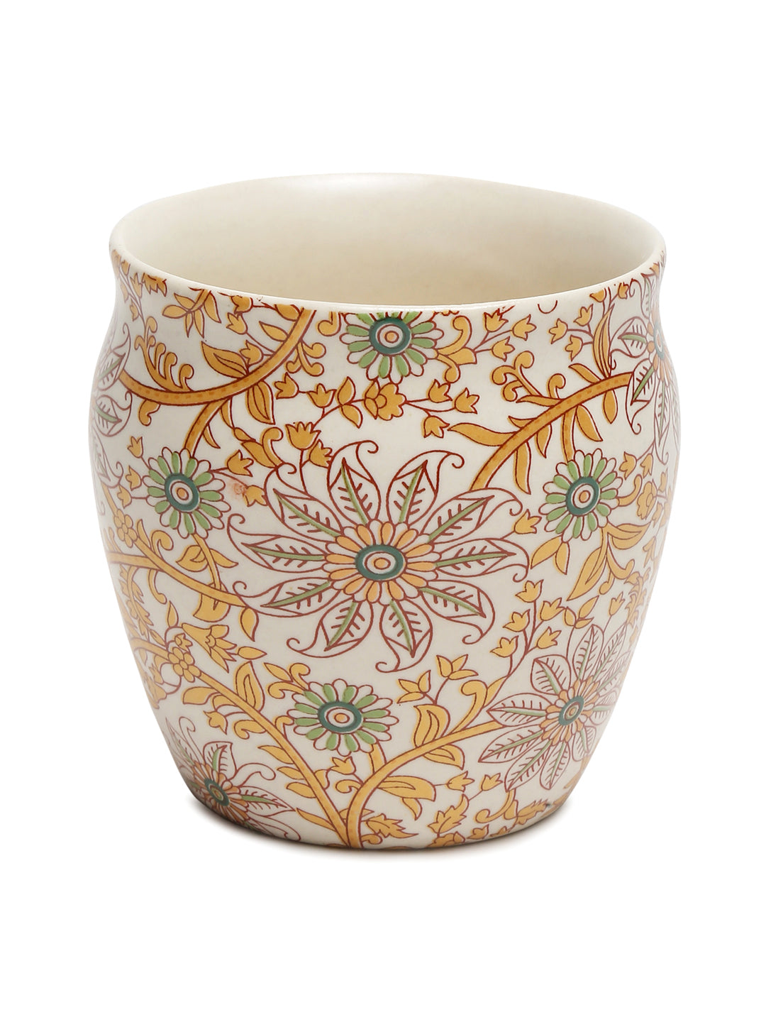 Arrabi Multi Stoneware Floral Kullar set (Set of 6)