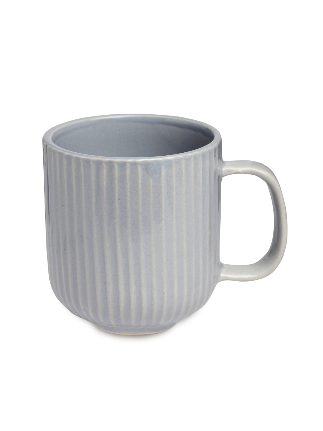 Stripped Set of 2 Ceramic Mugs With Tray