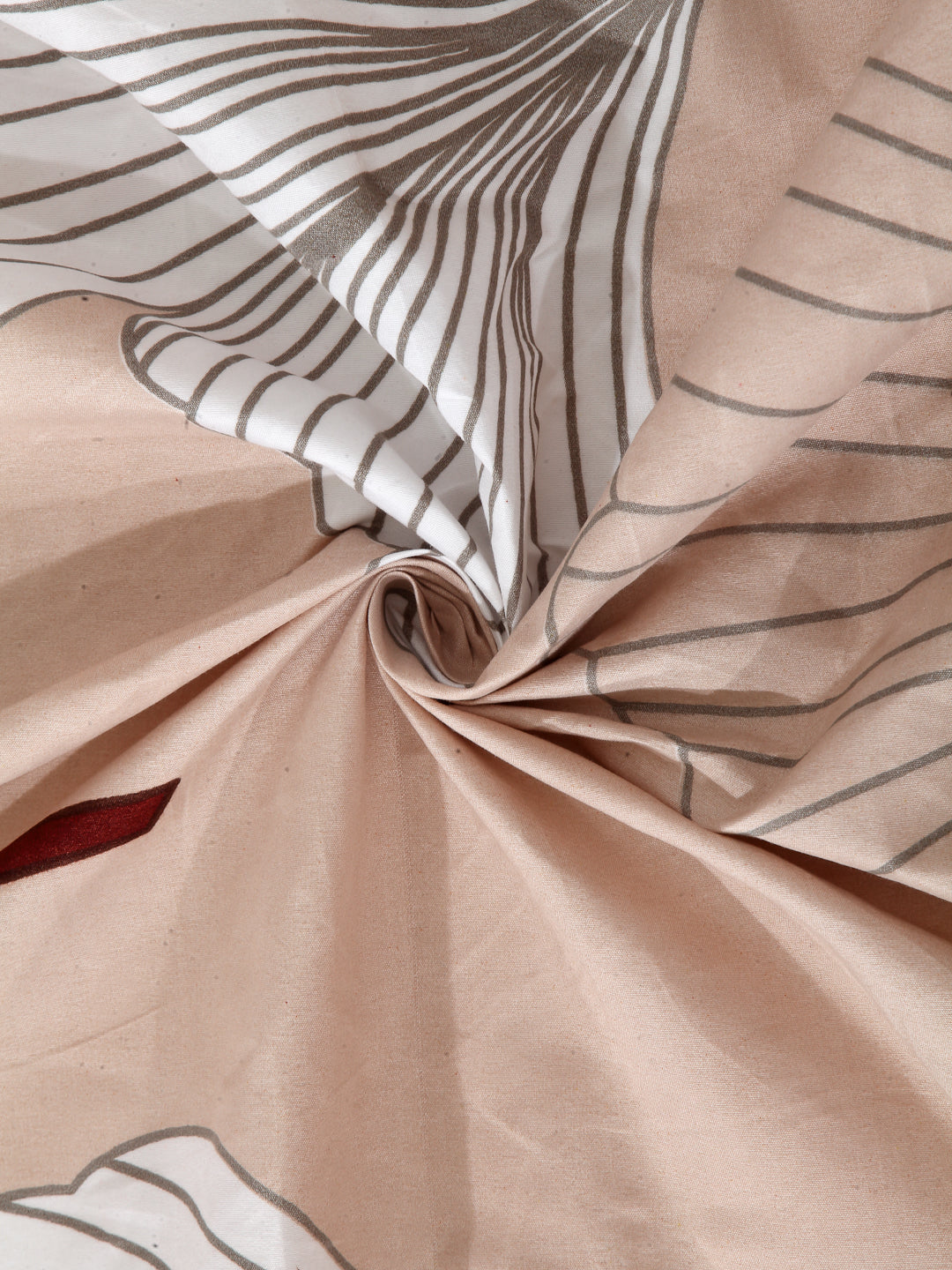 Arrabi Brown Floral TC Cotton Blend Single Size Bedsheet with 1 Pillow Cover (215 x 150 cm)