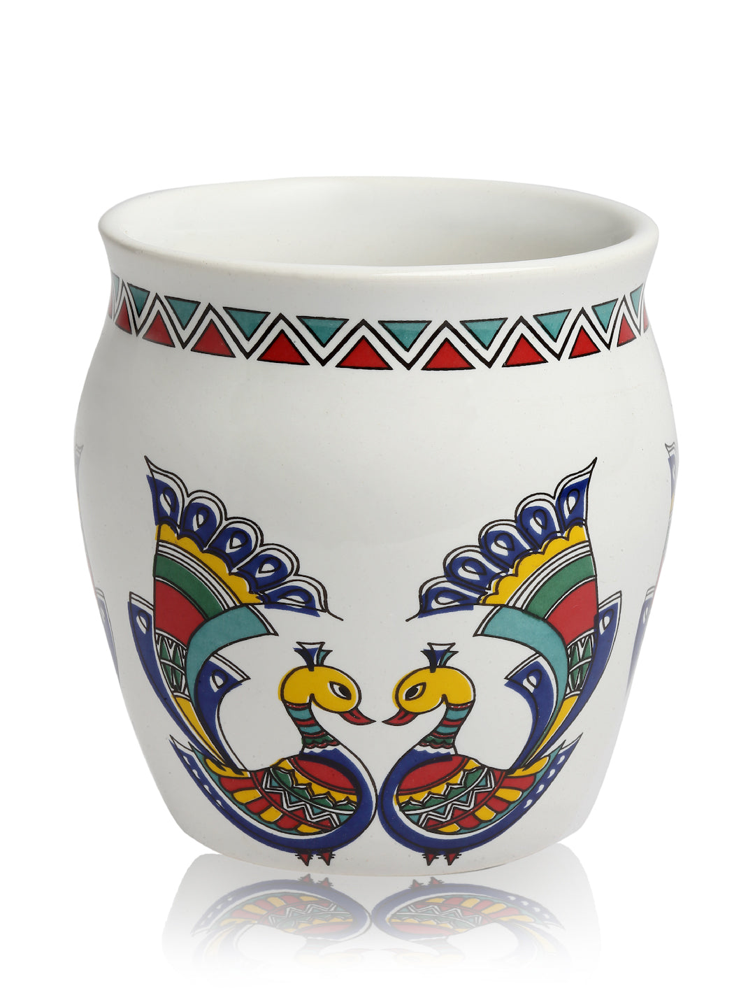 Arrabi Multi Ceramic Peacock Kullar set (Set of 6)