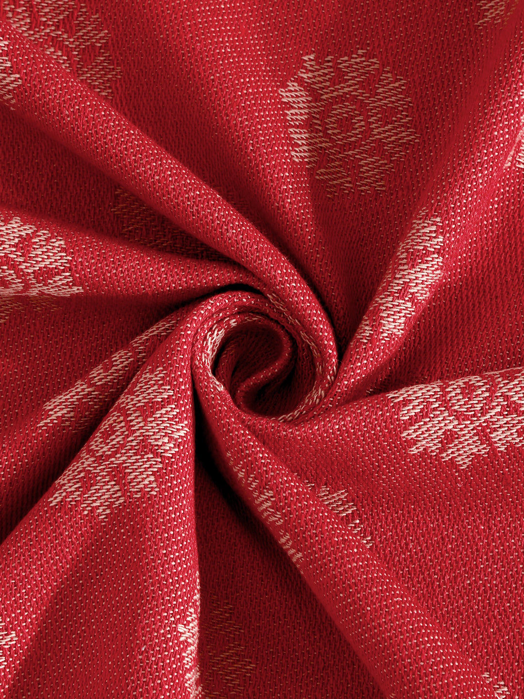 Arrabi Red Floral 100% Handwoven Cotton Super King Size Bedsheet with 2 Pillow Covers (270 x 260 cm)