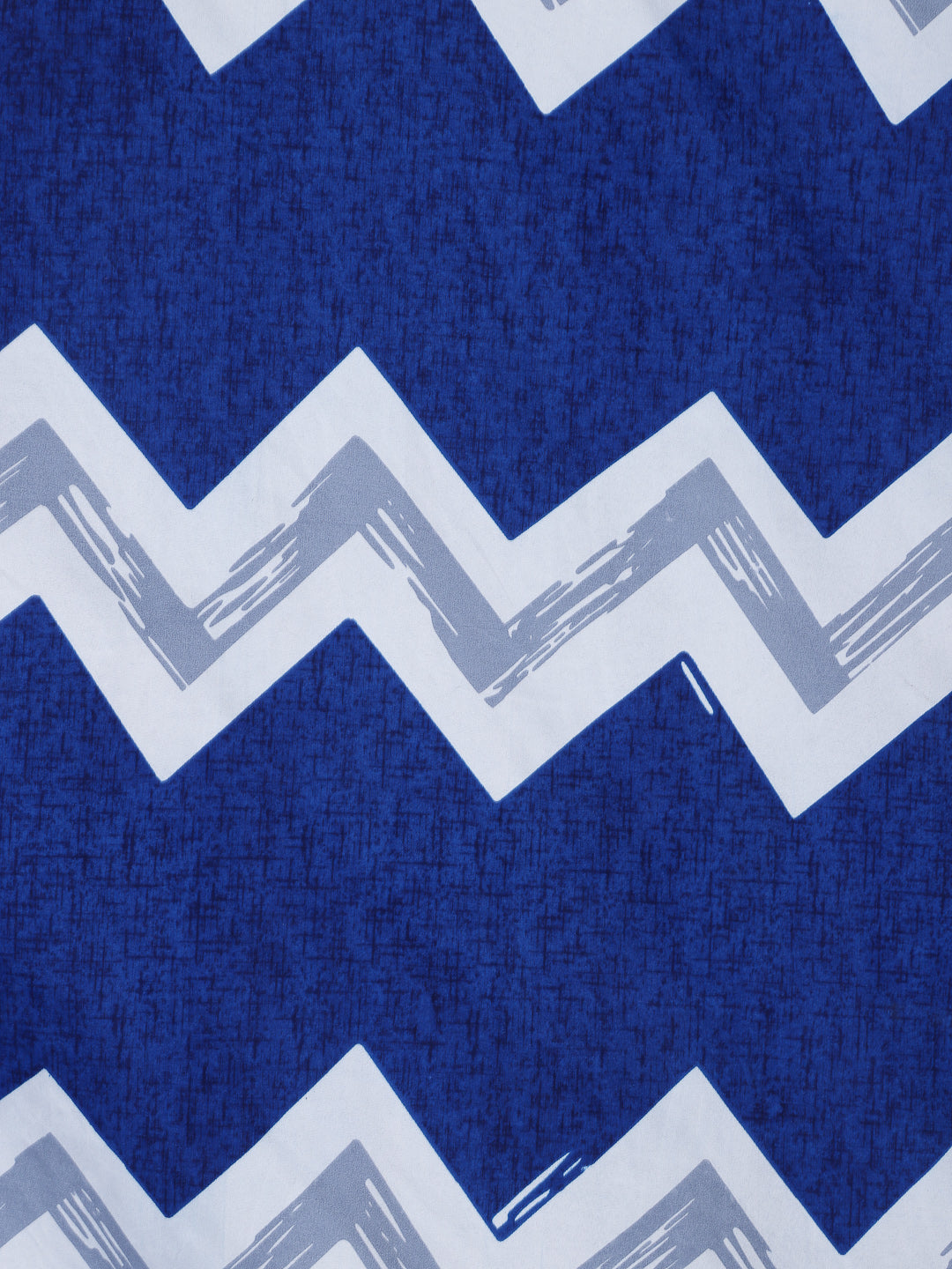 Arrabi Blue Geometric TC Cotton Blend King Size Bookfold Bedsheet with 2 Pillow Covers (250 X 215 cm)
