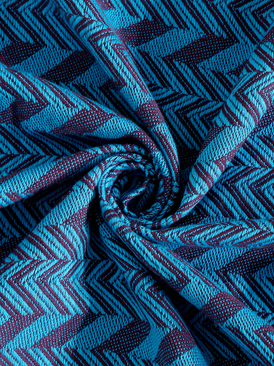 Arrabi Blue Geometric 100% Handwoven Cotton King Size Bedsheet with 2 Pillow Covers (260 x 230 cm)