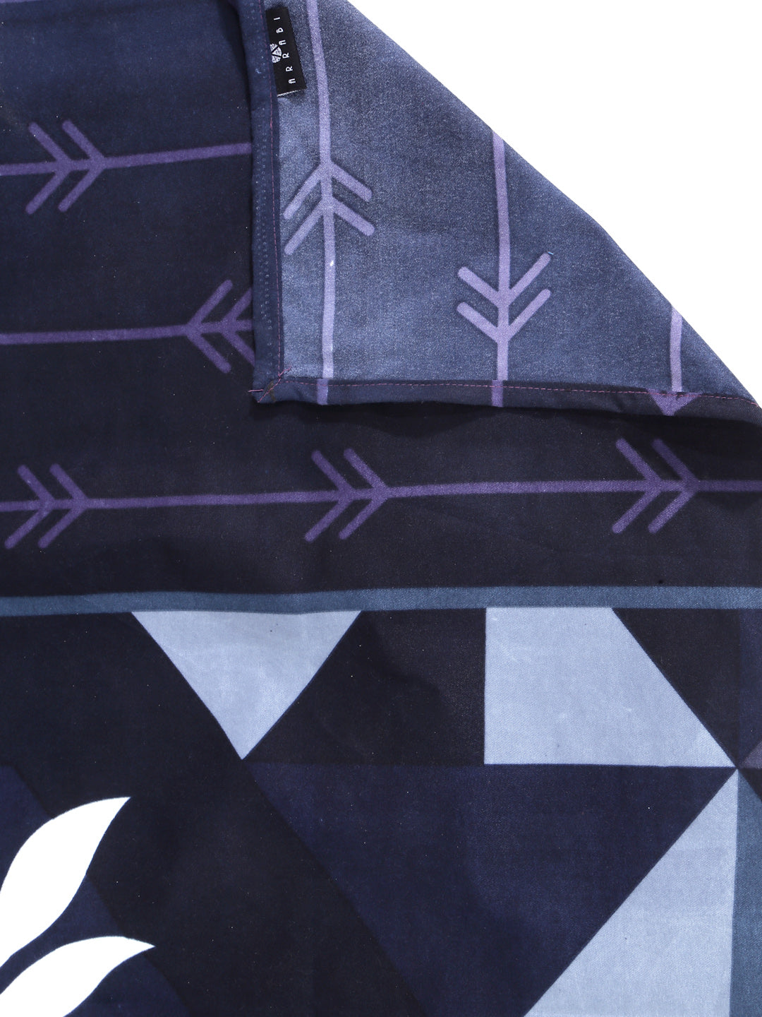 Arrabi Blue Graphic Cotton Blend 6 SEATER Table Cover (180 X 130 cm)