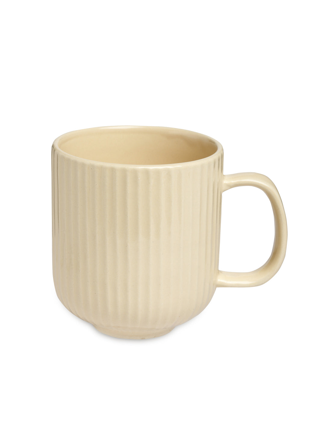 Stripped Set of 2 Ceramic Mugs With Tray