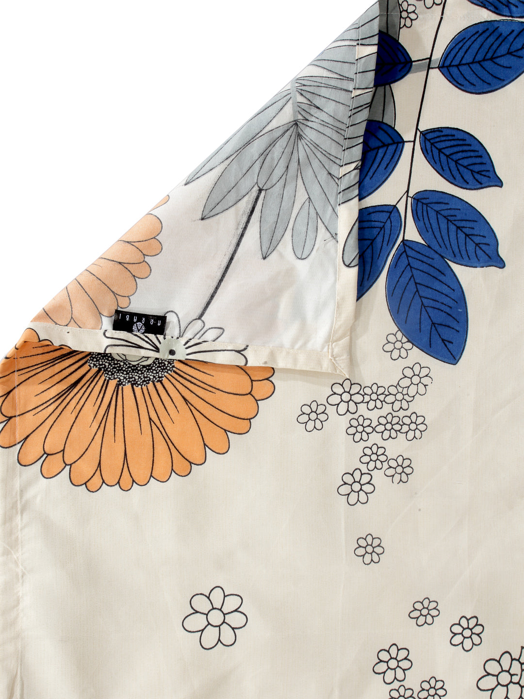 Arrabi Cream Floral Cotton Blend 8 SEATER Table Cover (215 x 150 cm)