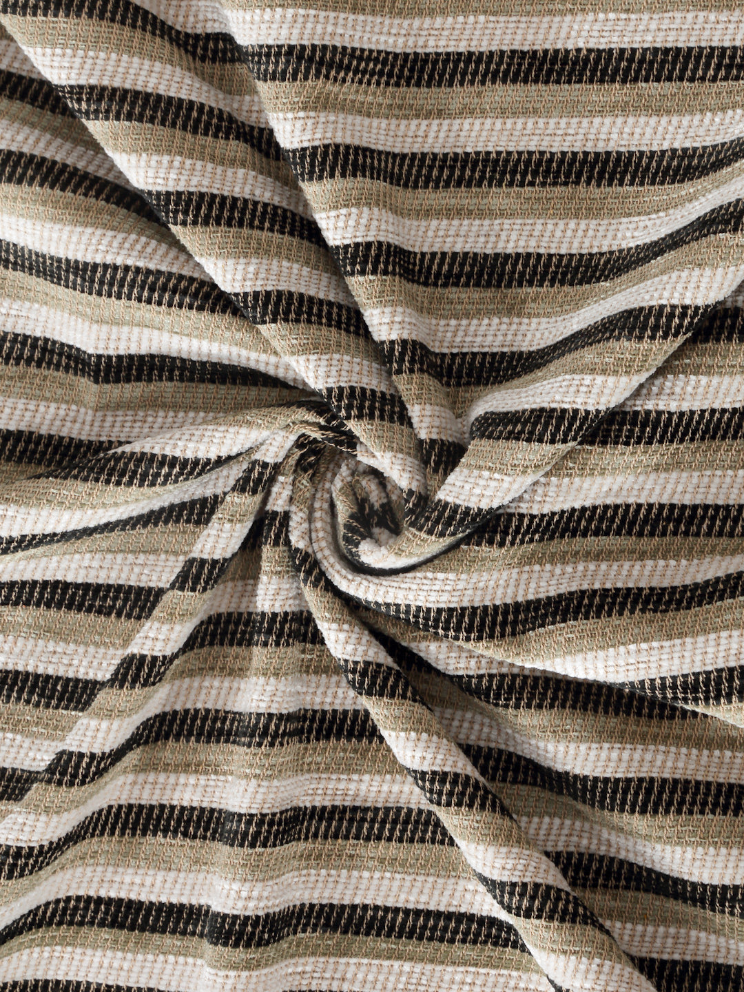 Arrabi Beige Stripes Handwoven Cotton King Size Bedsheet with 2 Pillow Covers (260 X 230 cm)