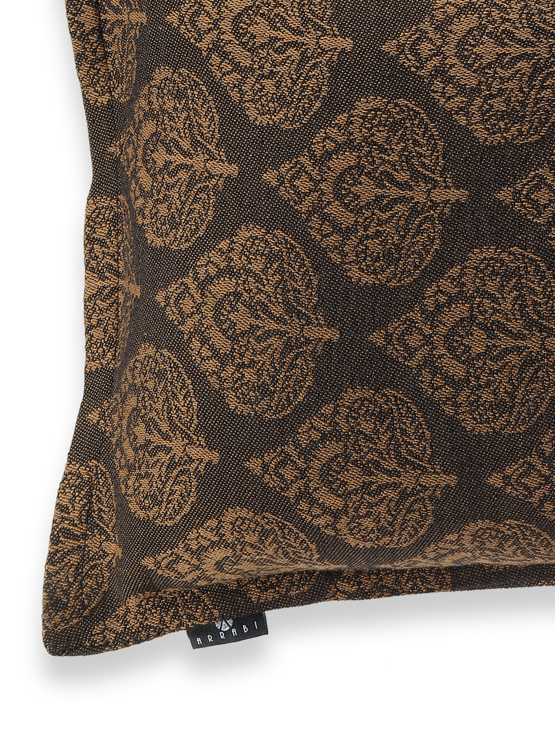 Arrabi Brown Floral Handwoven Cotton Set of 2 Pillow Covers (70 x 45 cm)