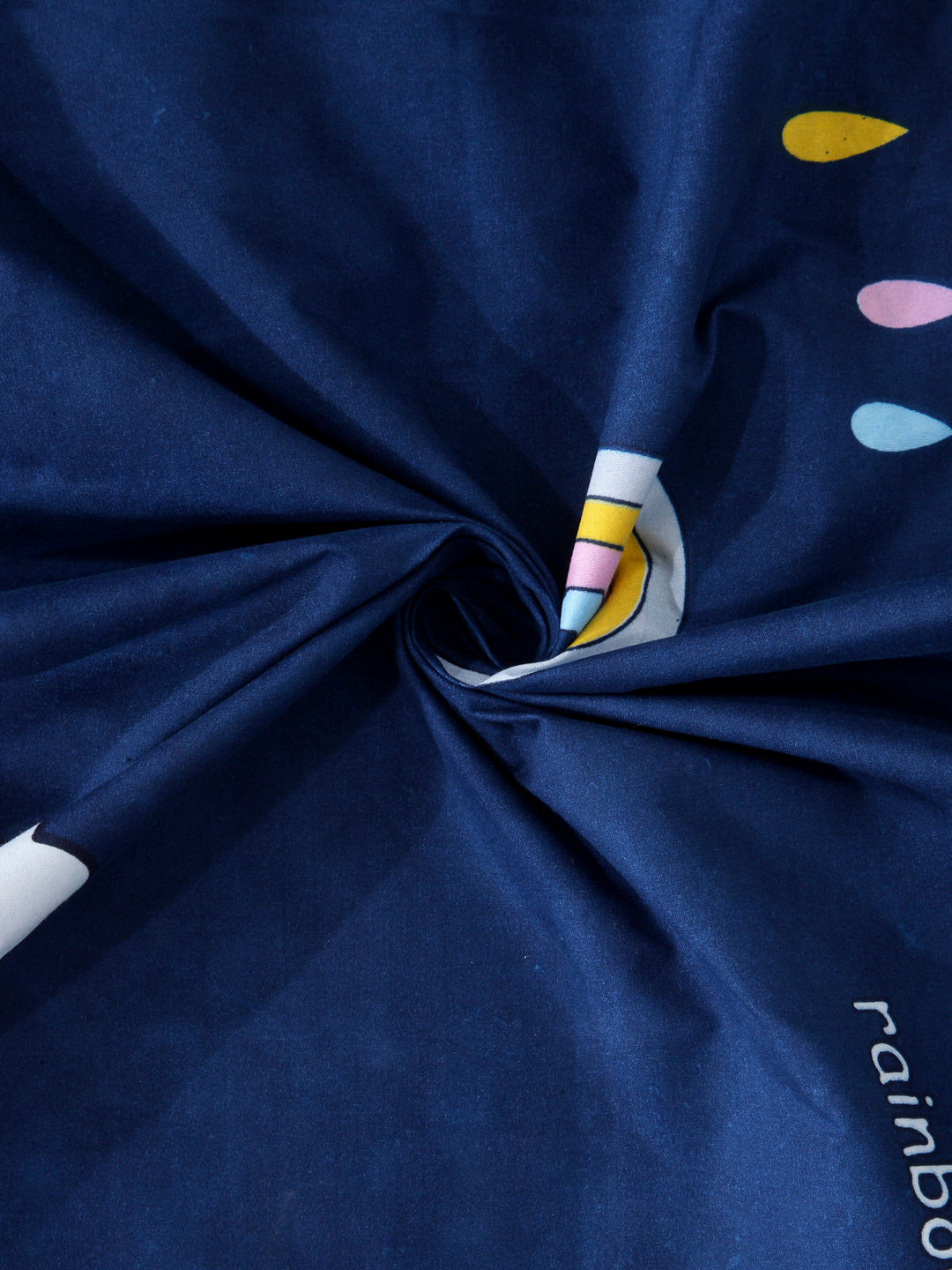 Arrabi Blue Cartoon TC Cotton Blend King Size Bookfold Bedsheet with 2 Pillow Covers (250 X 220 cm)