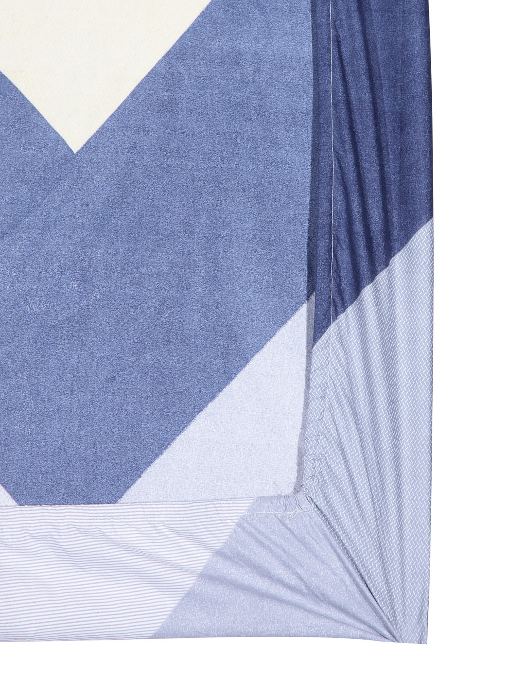 Arrabi Multi Geometric TC Cotton Blend Single Size Fitted Bedsheet with 1 Pillow Cover (220 X 150 cm)