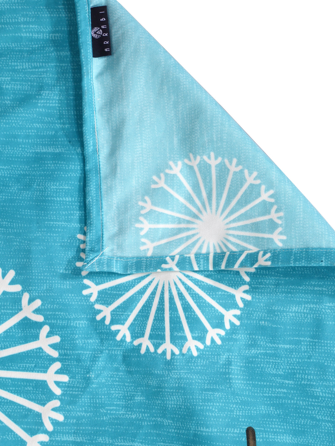 Arrabi Teal Graphic Cotton Blend 6 SEATER Table Cover (180 X 130 cm)