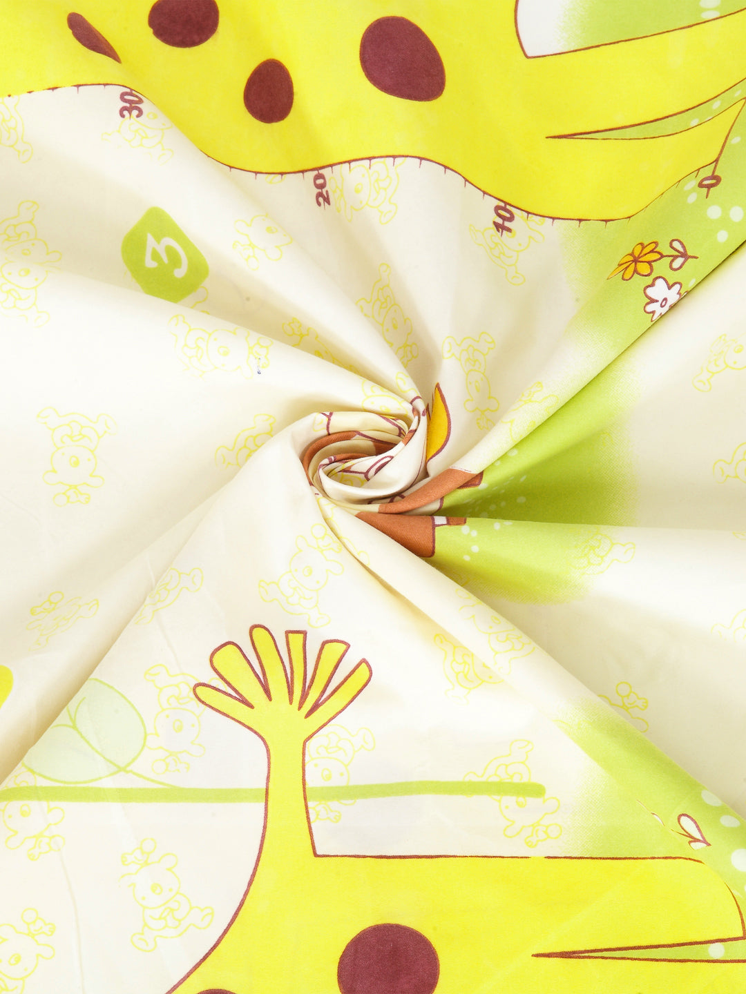 Arrabi Yellow Cartoon TC Cotton Blend King Size Bookfold Bedsheet with 2 Pillow Covers (250 X 220 cm)
