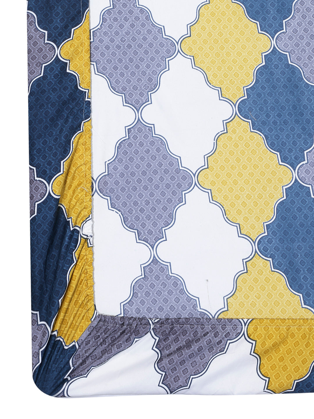 Arrabi Multi Graphic TC Cotton Blend Single Size Fitted Bedsheet with 1 Pillow Cover (220 X 150 cm)