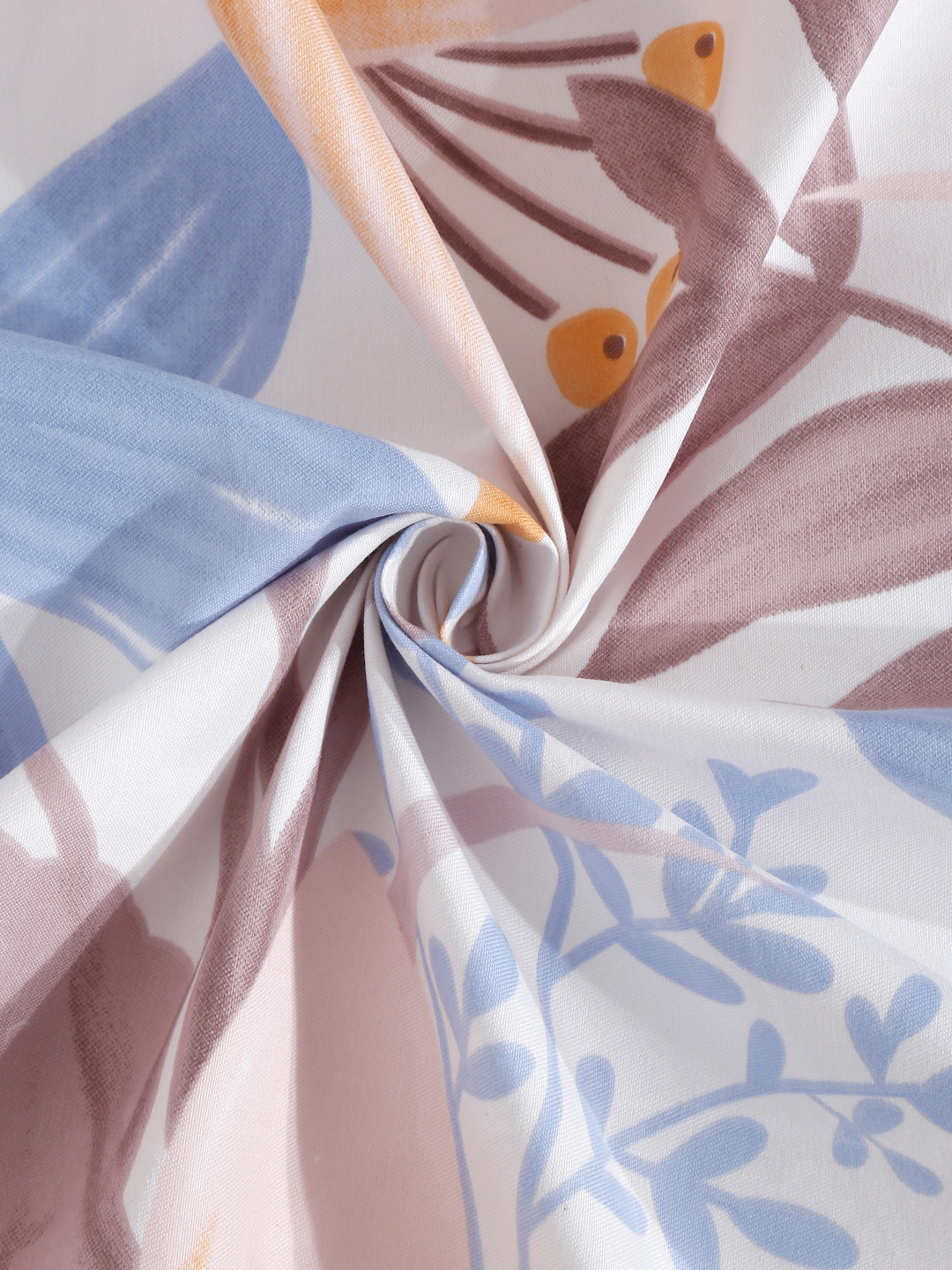 Arrabi Multi Floral TC Cotton Blend Super King Size Bedsheet with 2 Pillow Covers (270 x 260 cm)
