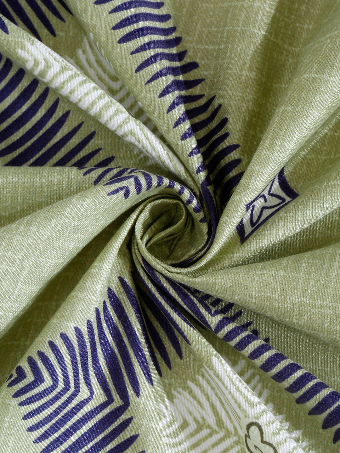 Arrabi Green Geometric TC Cotton Blend King Size Bedsheet with 2 Pillow Covers (250 x 215 cm)