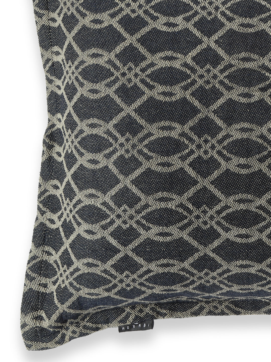 Arrabi Grey Geometric Handwoven Cotton Set of 2 Pillow Covers (70 x 45 cm)