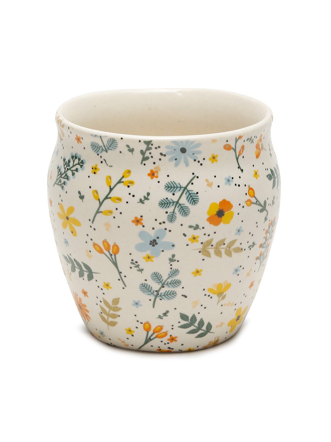 Arrabi Multi Ceramic Stoneware Floral Kullar set (Set of 6)