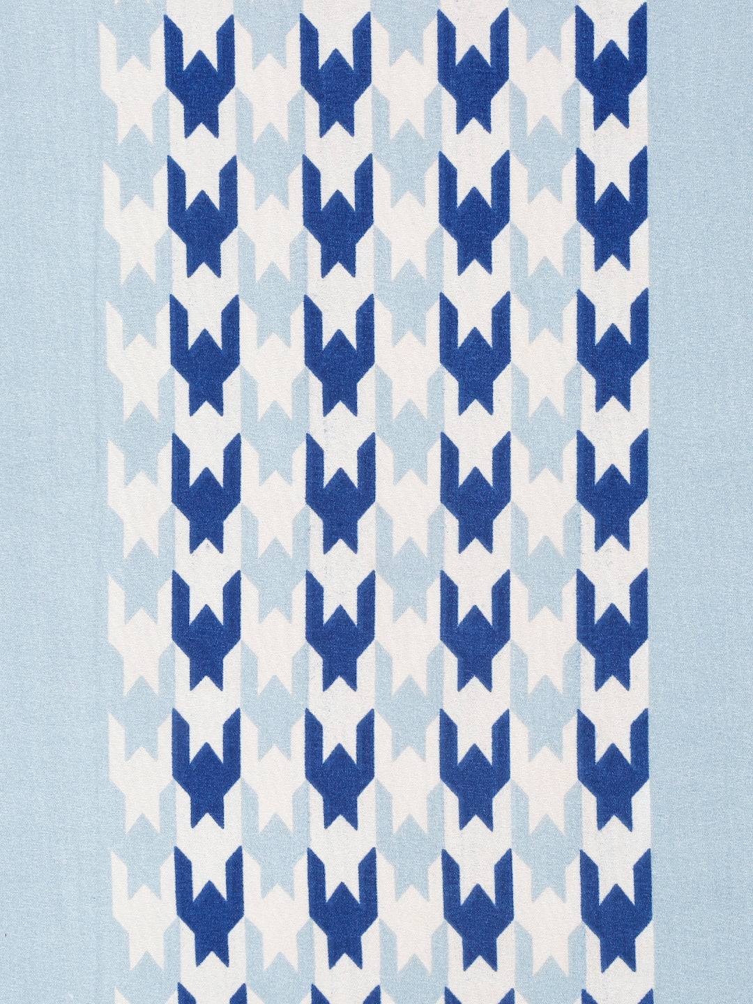 Arrabi Blue Geometric TC Cotton Blend King Size Bedsheet with 2 Pillow Covers (250 x 215 cm)