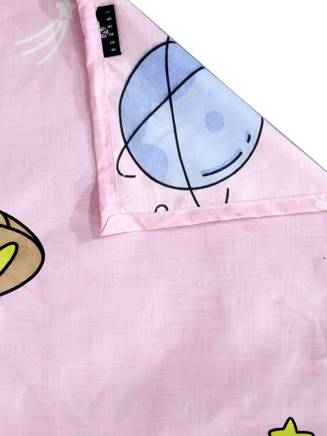 Arrabi Pink Cartoon Cotton Blend 6 SEATER Table Cover (180 X 130 cm)