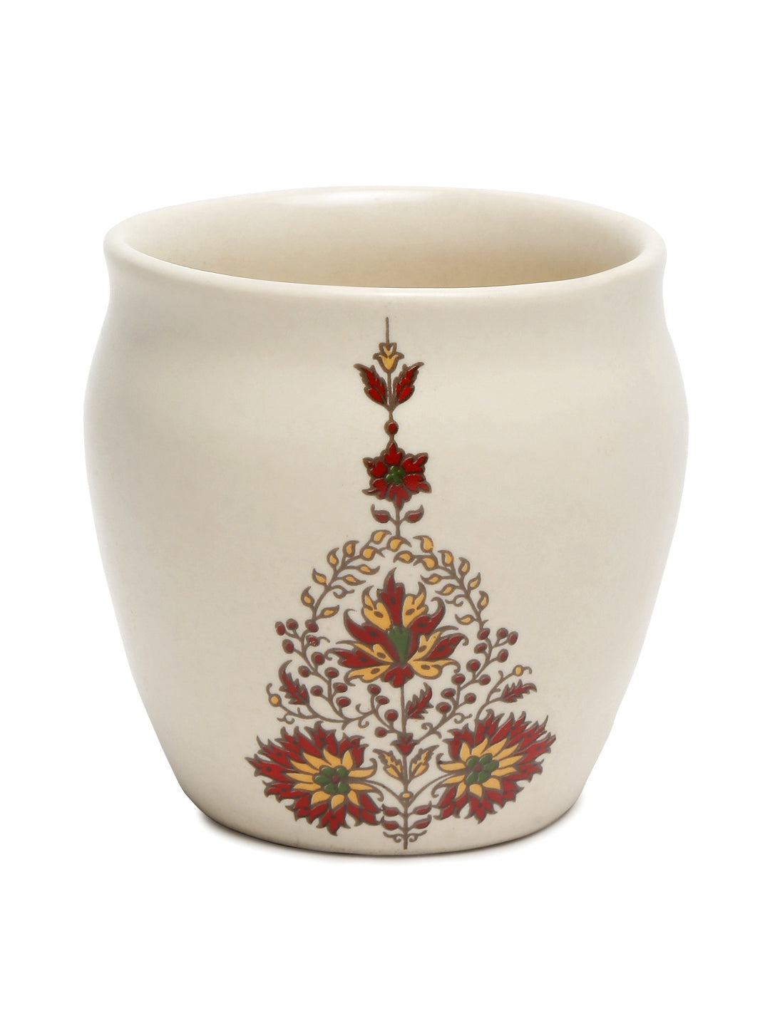 Arrabi Multi Stoneware Floral Kullar set (Set of 6)
