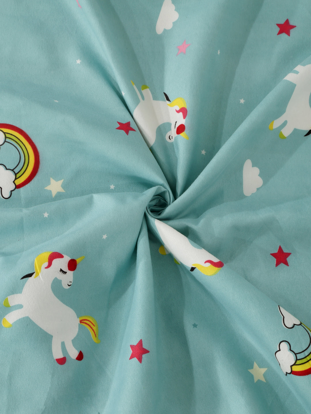 Arrabi Multi Kid's Cartoon TC Cotton Blend King Size Fitted Bedsheet with 2 Pillow Covers (250 X 215 Cm)