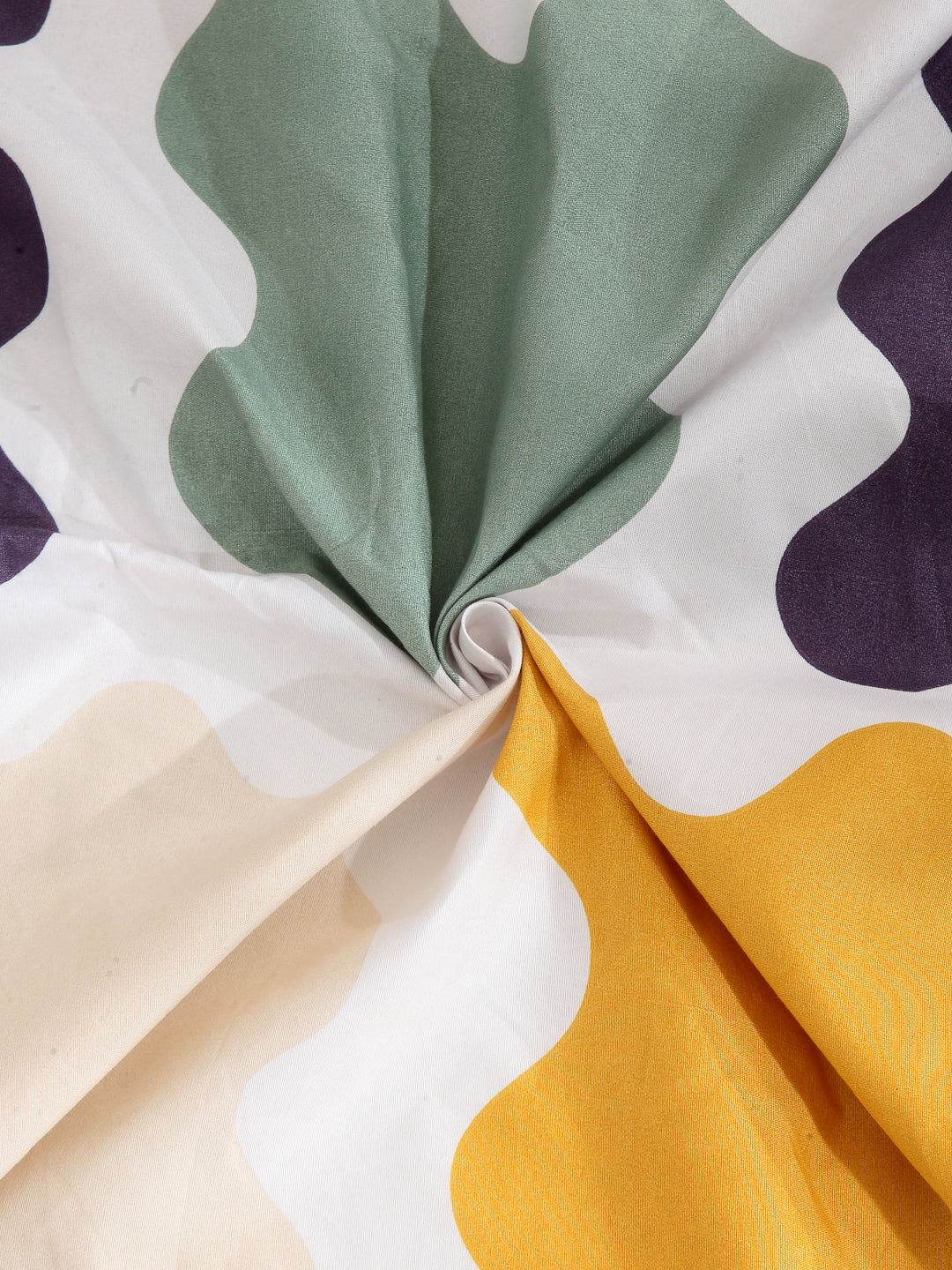 Arrabi Multi Abstract TC Cotton Blend Single Size Bedsheet with 1 Pillow Cover (215 x 150 cm)