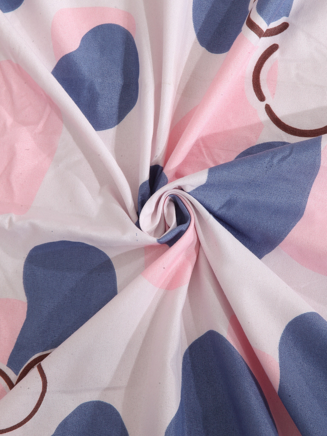Arrabi Pink Floral TC Cotton Blend King Size Bookfold Bedsheet with 2 Pillow Covers (250 X 215 cm)