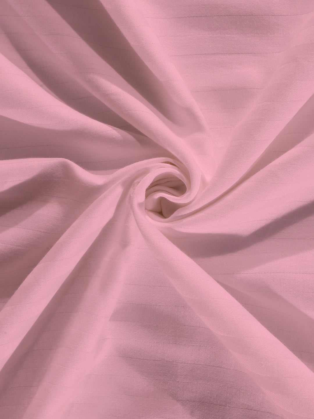 Arrabi Pink Stripes TC Cotton Blend King Size Bookfold Bedsheet with 2 Pillow Covers (250 X 220 cm)