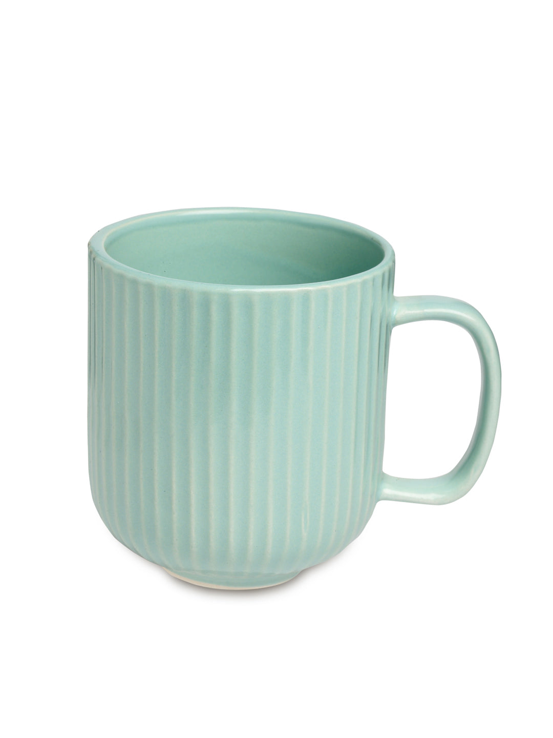 Stripped Set of 2 Ceramic Mugs With Tray